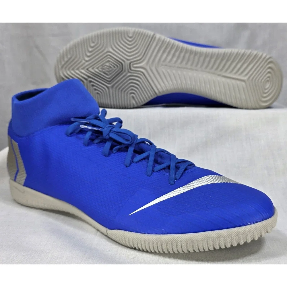 Nike Mercurial Superfly 6 Academy IC Indoor Soccer Shoes‎ Blue Silver AH7369-400